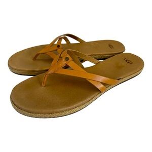 UGG | Annice Brown Espadrille Thong Sandals 11